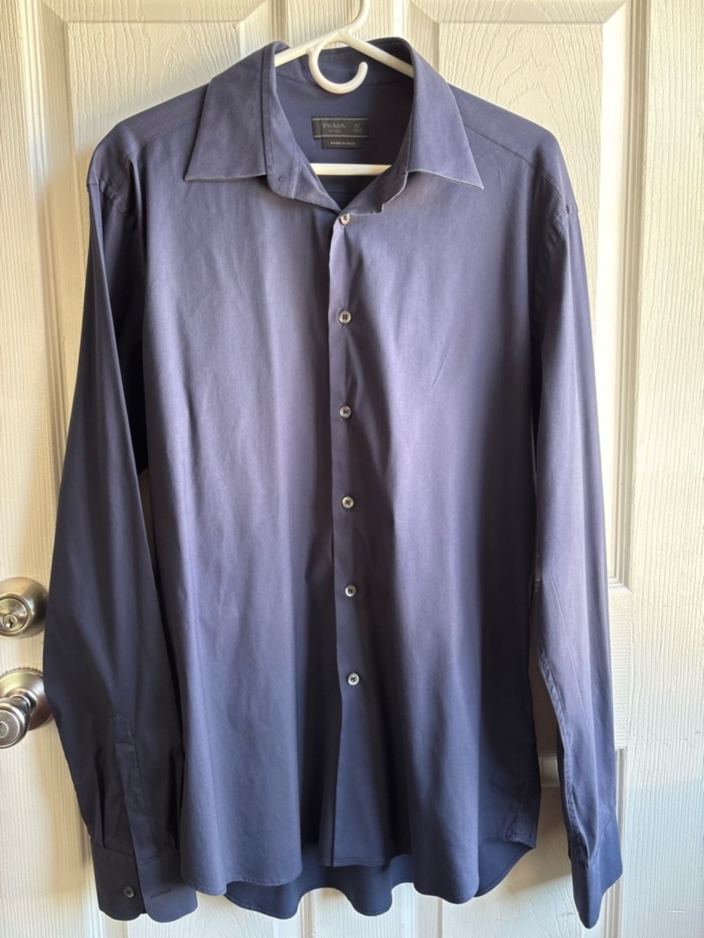 Prada Long Sleeve Solid Dress Shirt Size 16.5 42 - Men